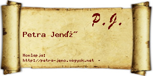 Petra Jenő névjegykártya