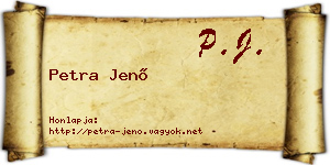 Petra Jenő névjegykártya