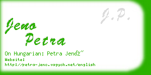 jeno petra business card